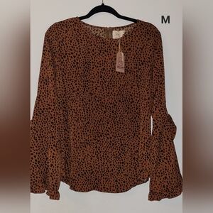 Long Sleeve Blouse, Size Medium, Nwt